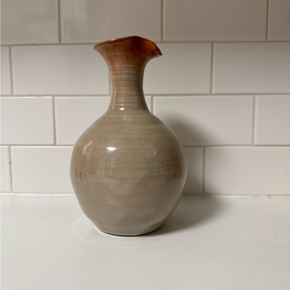 Handcrafted pottery Vase with Brown and Cream Tones - Picture 2 of 5